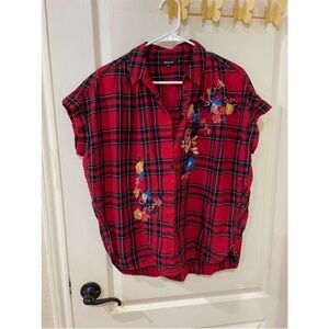 Madewell Embroidered Button Down Blouse Size Medium